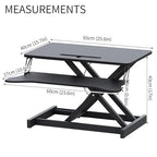 Panana Standing Desk Height Adjustable Sit to Stand Converter Stand Up Desk Tabletop Workstation Dual Monitor Desk Riser for Home Office (26") - size: 26"