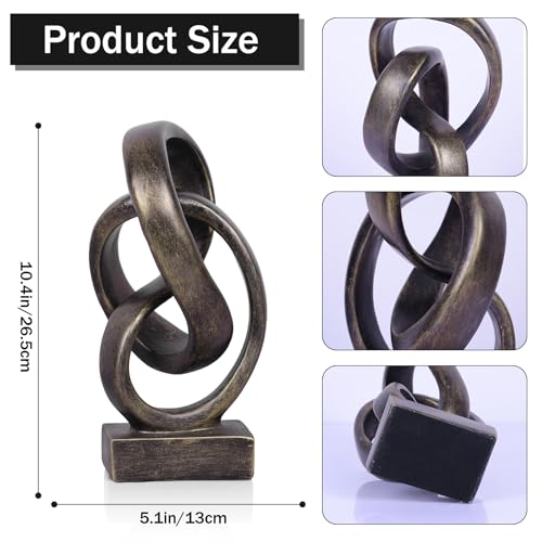 DOVDOV Abstract Bronze Rope Knot Statue, Geometric Decor, Living Room Coffee Table Bookshelf countertop Bronze Decor, Office Coffee Table entryway entryway Desktop Decor. - color: Bronze