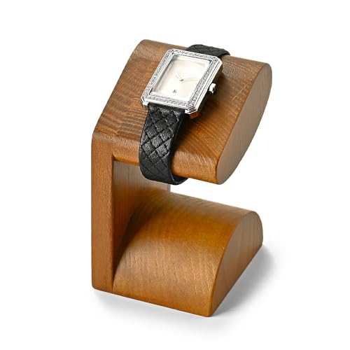 Solid Wood Watch Display Stand T-bar Watch Stand Jewelry Holder Stand Watch Holder Organizer For Men And Women Watch Holder (Dark Color) - color: Dark Color
