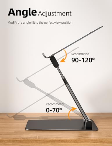 Nulaxy Height Adjustable Laptop Stand for Desk, Dual Foldable Aluminum Computer Riser, Pull Out Design Ergonomic Sit to Notebook Holder Convertor, Compatible with All 10-17" Laptops, Tablets, Gray - color: A-Gray