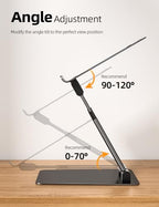 Nulaxy Height Adjustable Laptop Stand for Desk, Dual Foldable Aluminum Computer Riser, Pull Out Design Ergonomic Sit to Notebook Holder Convertor, Compatible with All 10-17" Laptops, Tablets, Gray - color: A-Gray