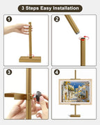 Adjustable Tabletop Easel Stand, Picture Easels for Display Up to 29" H, Metal Picture Frame Holder Stand Table for Art, Photo (Gold) - color: gold