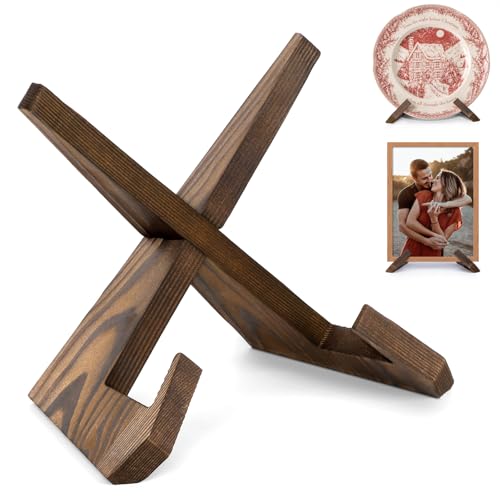 ANBOXIT Plate Stand for Display - 6.5 Inch Plate Holder Display Stand, Wooden Picture Frame Holder, Decorative Table Top Easels
