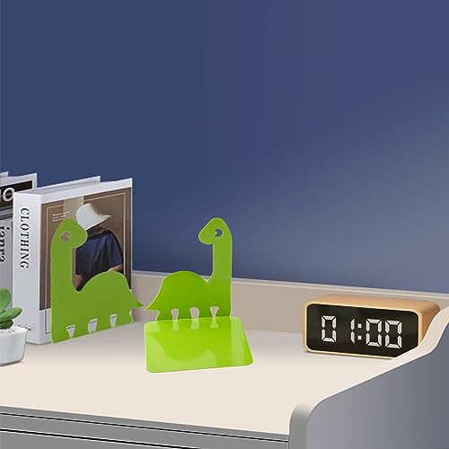 Artkingdome Dinosaur Bookends, Room Ends Books, Holder Racks Stand, Desk School Liberary Book End, Toddler Bookends Decorative 1Pair Green - color: Green