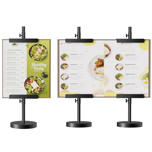 DTK Tabletop Easel,Height Adjustable Easel Stand for Picture Frame up to 24.8"H,Poster Stand,Art Display Easel for Signs,Art or Picture,Metal Sign Stand for Home,Events or Shop,Table top Easel(Black)