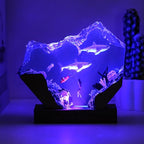 Handmade 3D Ocean Resin Lamp - USB Powered Resin Ocean Night Light with Wooden Base, Variable Lights, Scuba Diver Gifts, Diving Enthusiast Collectibles, Unique Thanksgiving Day and Christmas Gifts - color: Scuba Diver-2, size: L