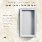 MaisoNovo Concrete Tray | Gray Tray for Bathroom Countertop | Bathroom Counter Trays | Dish Soap Trays for Kitchen - color: Dark Grey Tray
