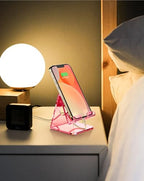 TOPGO Acrylic Cell Phone Stand, Clear Phone Holder for Office Desk, Vanity, Kitchen Counter, Bedside Table, Compatible with iPhone 17 16 15 14 13 12 Pro Max Plus/Smartphones/iPad/Switch/Kindle(Pink) - color: Clear Pink