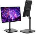 Doboli Cell Phone Stand, Phone Stand for Desk, Phone Holder Stand Compatible with iPhone and All Mobile Phones Tablet, Gifts for Adults Women Men Mom Wife, Black - color: black
