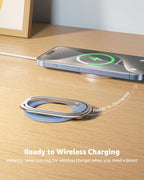【2025 Upgraded】 Mag Safe Phone Ring Holder, SUPERONE Adjustable Magnetic Kickstand & Removable Phone Grip Compatible with Wireless Charging Only for iPhone 17 & 16 & 15 & 14 & 13 Series - Sierra Blue - color: Sierra Blue