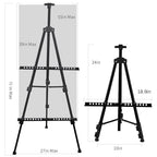 RRFTOK Art Painting Display Easel Stand,72Inches Portable Adjustable Metal Tripod with Artist Easels for Canvases Height from 22-72”for Table-Top/Floor Paint and Displaying,Black - style: 72BL 1-pack