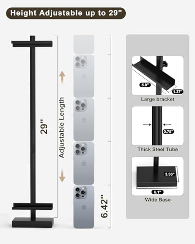 Adjustable Tabletop Easel Stand, Picture Easels for Display Up to 29" H, Metal Picture Frame Holder Stand Table for Art, Photo (Black) - color: black