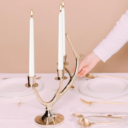 YOROXRG 100Pack White Taper Candles, 7-8 Hours Burn Time, Unscented, Smokeless and Dripless, 0.75 x 10 Inch Dinner Candle Set for Household, Wedding, Party and Home Décor Candlesticks - color: White-100