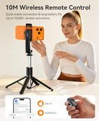 ORICO 41'' Tripod for iPhone, Portable Selfie Stick Tripod, 4-Leg Stable Base with Wireless Remote, Extendable Stand & 360° Rotating Holder, Lightweight for Travel, Vlog & Content Creation - SPN100 - size: 41''