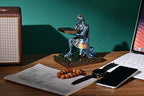 King's Guard Watch Display Stand Eyeglass Jewelry Bracelet Necklace Holder Trays Towers Resin Pen Holder Warrior Knight Mobile Phone Stand for Office & Home (Blue) - color: Blue