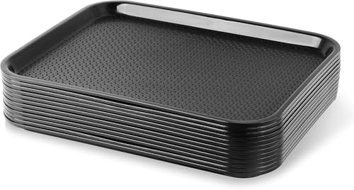 New Star Foodservice Fast Food Tray, Set of 12 (Black, 14 by 18-Inch) - color: Black, size: 14 by 18-Inch