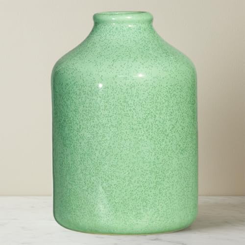 Sunddo Modern Green Vase - 8 Inch Ceramic Flower Vases Home Decor, Minimalist Decorative Vase for Centerpiece, Dining Table, Living Room, Office Desk Decor, Dresser, Easter Table Decoration - color: Green, size: 8 inch