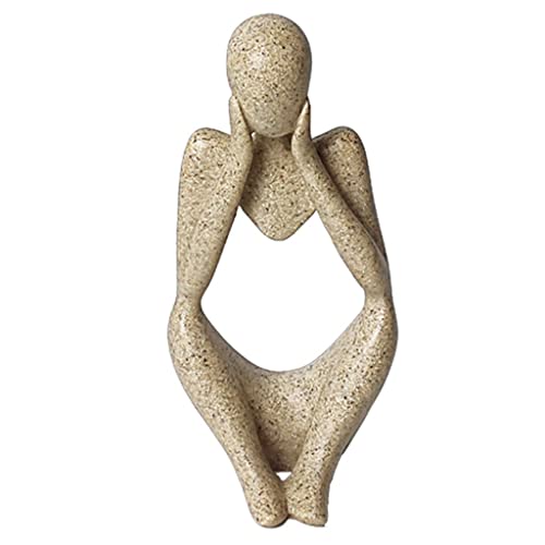 Home Decor Thinker Statue Abstract Art Figure Sculpture Decorative Ornaments Modern Resin Statues Geometric Design for Living Room, Bedroom, Office Desktop, Cabinets ( Color : Concentration S ) - color: Concentration S