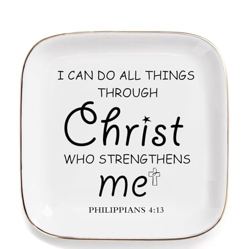 Inspirational Gifts for Women Friends, Christian Gifts for Women Faith Jewelry Dish - I Can Do All Things - Religious Spiritual Gifts for Female Coworker Sister Christian Birthday Christmas Gifts - style: I Can Do All Things