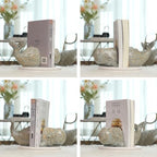 HAUCOZE Decorative Book Ends Ocean Decor Statue Whale Sculpture Table Centerpiece Gift for Home Office Bookshelf 9.4 Inch