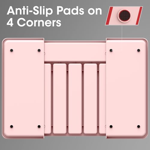 Aujen Silverware Organizer - Expandable Kitchen Drawer Organizer, Adjustable Utensil Organizer, Cutlery Tray for Forks, Knives, Multipurpose Kitchen Organizers and Storage Solution, Pink, Large - color: Pink, size: Large