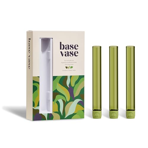 Base Vase (3-Pack) - The Bud Vase that Fits in Taper Candle Holders | Create Floral Arrangements for Tablescapes, Centerpieces, Weddings and Home Decor (Green) - color: Green