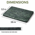 Marble Cheese and Pastry Board 16 x 12 Inch – Natural Carrara Marble Cutting Board and Serving Tray for Dough, Bread, Pizza, Charcuterie – Heavy, Non-Slip, Gift-Ready. - color: Green, size: 16"L x 12"W