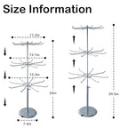 3 Tier Jewelry Towers with 8 Hooks Adjustable Height Rotating Keychain Earring Necklace Stand Display Rack for Retail - size: Length-Incremental Style - 24 hooks