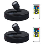 Battery Operated LED Spotlight, Picture Spot Lights, Indoor Uplighting, Puck Lights with Remote, Plants Tree Spotlight, Display Light for Paintings Dartboard Portrait Frame-Black - color: Black