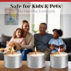 Tea Light Candles in Metal Cups - 8 Hours Clean, Long Burning White Unscented - 250 Votive Candles Bulk for Romantic Dinner, Wedding, Spa & Hotels by PARNOO - style: 250 Pack 8 Hours Burn Time