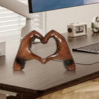 Heart Hands Sculpture Aesthetic Decor, Love Hands Heart Statue Decoration for Living Room Table Office Bedroom Bookshelf, Unique Birthday Idea for Girls Sisters Girlfriend Mom Teacher