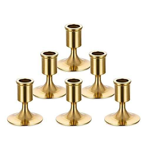 Sziqiqi Candlesticks Holder for Wedding Table Centerpiece - Gold Taper Candle Holders Candle Stick Holder Bulk for Christmas Candlelight Dinner Wedding Party Festival Decor 6 Pieces - color: Gold-style 1, size: 6 Pcs