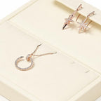 Oirlv Microfiber Jewelry Display Storage Tray Pendant Stud Earrings Tray Organizer Necklace Stud Earrings Jewelry Plate Necklace Holder(Beige) - color: Earring and Necklace P13407