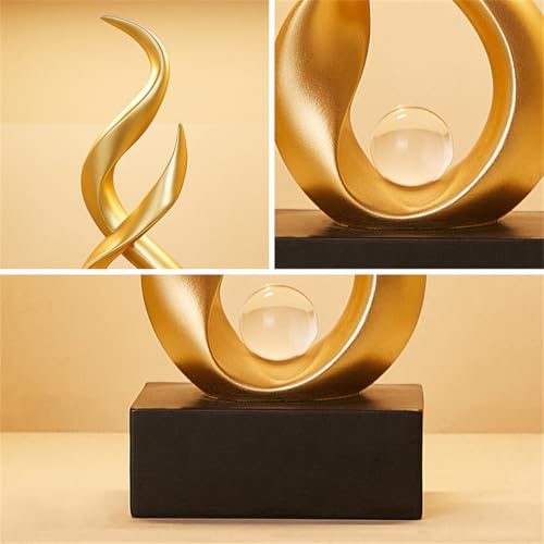 AWNR Abstract Art Deco Decor Statues for Home,Shelves,Table,Living Room, Dining Room,Modern Sculpture Decoraciones of Homes for Sale (Gold B) - color: Gold B