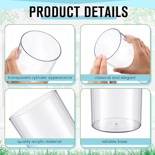 meekoo 3 Pcs Flower Acrylic Vase Cylinders Round Decorative 4 x 10 in, 5 x 10 in, 6 x 10 in Vase Break Resistant Acrylic Flower Cylinder for Centerpiece Home Wedding Decor(Clear, Classic) - color: Classic, size: 4 x 10 in, 5 x 10 in, 6 x 10 in