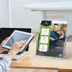 MaxGear Acrylic Brochure Holder 6 x 8 inch, Display Stand Plastic Clear Flyer Holders for 5.5 x 8.5 inch, 5 x 7 inch Menu, Literature, Trifold Pamphlet, Magazine, Countertop or Wall Mount, 2 Pack - size: 6"x9"-2 pack
