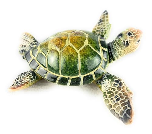 Ain’t It Nice Sea Turtle Statue Coastal Ocean Beach Decor Gifts Figurine Beach Room for Home and Office Marine Collectible Sculpture, Green 3.5(L) 4(W) 1.25(H) Inches - color: Green 1