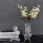 kitCom Modern Crystal Vase, 7 x 4 Inches, Transparent, Oval, Love, Glossy Finish, Arranges Flowers, Handmade, Multi-faceted, Secure Packaging, Half-Year Warranty, Luxury Gift - size: 7 x 3.94 x 3.94 Inches