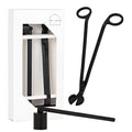 Airy Abode Candle Wick Trimmer and Candle Snuffer Accessory Set – Pick Your Color - color: Black