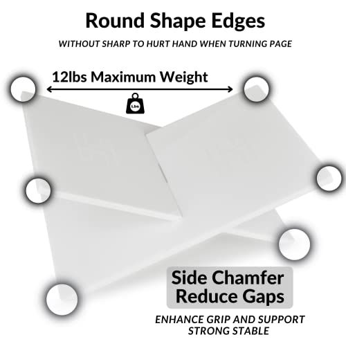 Honygebia White Acrylic Book Stands - Cross Frame Acrylic Book Holder, Open Bookstand for Display and Reading, Suitable for Art, Bible, Cookbook, Easel, Magazine, Textbooks 12.5" x 9.5" x 5.5" - color: White