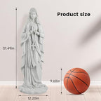 VChymm Virgin Mary Statue 31.49 Inch Religious Garden Statue Solar Mary Statue Outdoor Yard Patio Deck Home Entryway Hallway Sculpture - color: White