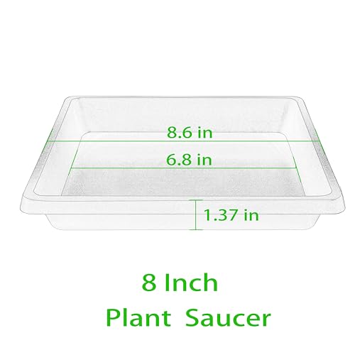Square Plant Saucer 8 Inch 2 Pack 6 10 12 14 16 18 20 inch, Saucers for Potted Plants and Water Catcher Tray, Plant Drip Trays and Flower Pot Saucers, Plant Saucers for Indoors and Outdoors - color: Black, size: 8"(2Pack)
