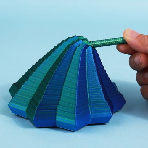 3D Printed Polygonal Spiral Carrot Tower Ornament for Home Living Room Bedroom Office Desktop Funny Desk Decor,Blue Green Gradient - color: Blue Green Gradient