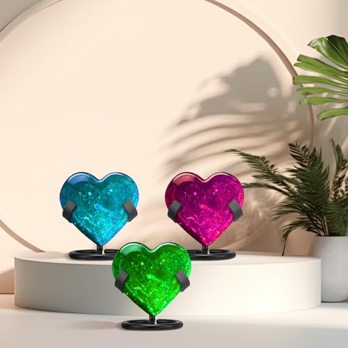 Shimeyao 4 Pcs Metal Crystal Heart Stone Stand Crystal Ball Holder Rock Display Stand Mineral Specimen Display Easel Holder for Gemstones Fossils Agate Slabs Plates (Black,2 x 2.36 x 2.56 Inch) - color: Black, size: 2 x 2.36 x 2.56 Inch