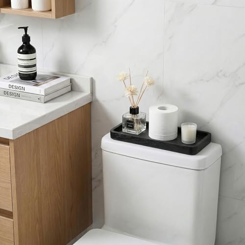 Wooden Bathroom Vanity Tray, 9.9" Small Bathroom Tray for Home Décor, Countertop Display, Jewelry Organizer, Candle Holder, Wooden Tray for Kitchen Counter，One-piece Red Oak Wood Cutting (9.9" x 5") - size: 9.8" x 5.1" x 0.8"