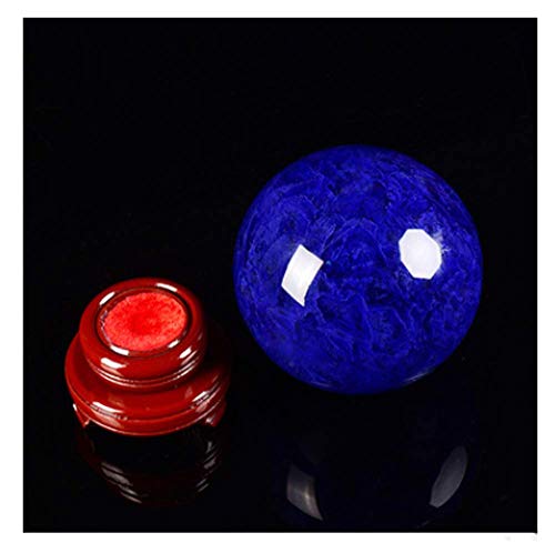 StoneStory Natural Artificial Melting Casting Crystal Sphere Ball Natural Large Blue Sphere Sculpture Figurine with Stand 100mm (Blue 10cm/3.94 inch)