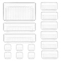 Vtopmart 15 PCS Clear Plastic Drawer Organizers Set, 4-Size Versatile Bathroom and Vanity Organizer Trays, Non-Slip Storage Containers for Makeup, Jewelries, Bedroom，Kitchen Utensils and Office - style: 15 PCS