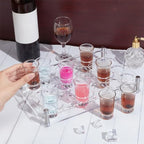 NBEADS 24 Shot Glass Tray Holder, Clear Bar Acrylic Shot Glasses Holders Wine Cup Serving Tray Cups Organizer Shot Glass Display for Party Bar Club, Hole: 1.7 Inch - color: Clear