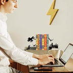 Black Magic Book Stopper - Decorative Bookends for Bookshelf - Unique Gifts for Family Friends Kids, Study Room Home Office Decor