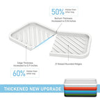 EG-SIPRO Silicone Sponge Holder, Large 10" Kitchen Sink Organizer Tray, Sponge Caddy, Dish Soap Holder, Scrubber, Soap Dispenser, Scouring Pad - color: C-wh, size: 10x5.1inch